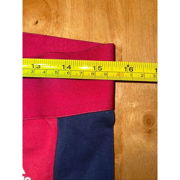 Adidas Three Stripe Color Block leggings yoga L red white blue - Picture 3 of 5